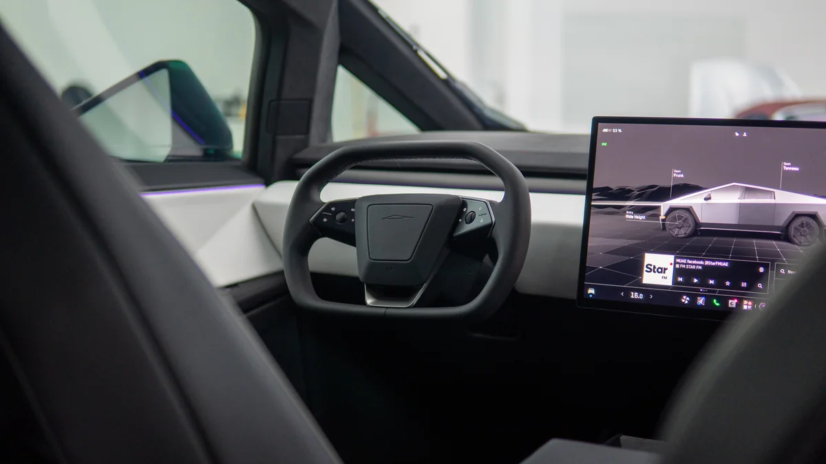 Tesla Cybertruck cabin and glass at Apex Detail Studio