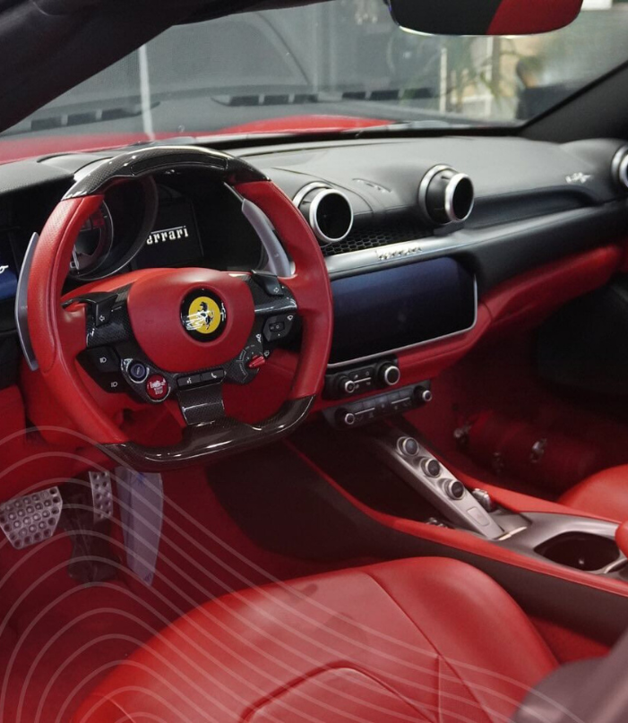 Ferrari interior at Apex Detail Studio