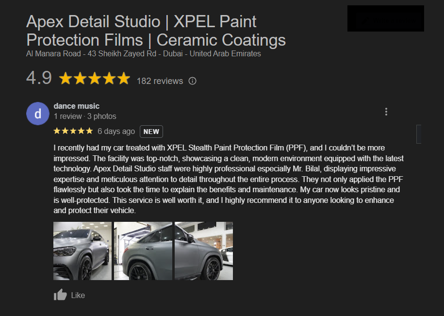 Apex Detail Studio Reviews