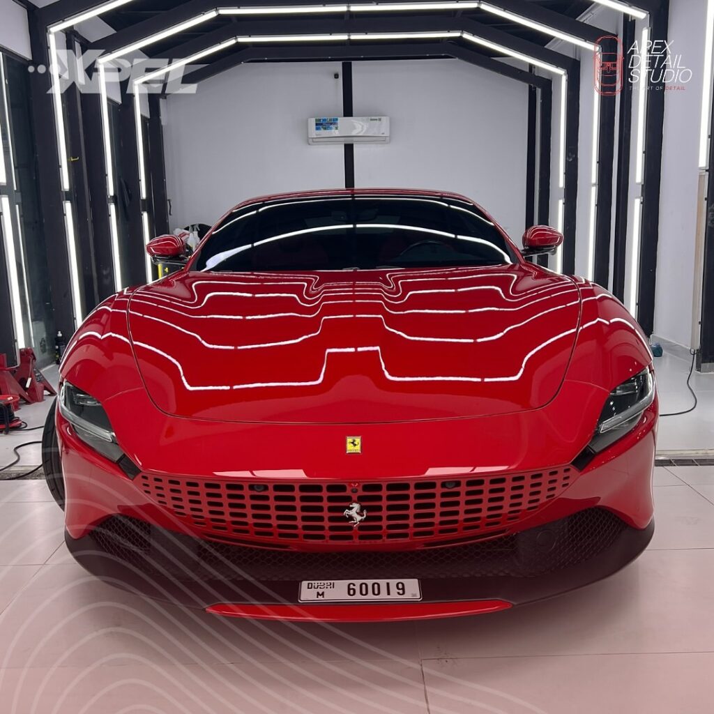 Ferrari Roma at Apex detail studio Dubai at Apex Detail Studio Dubai
