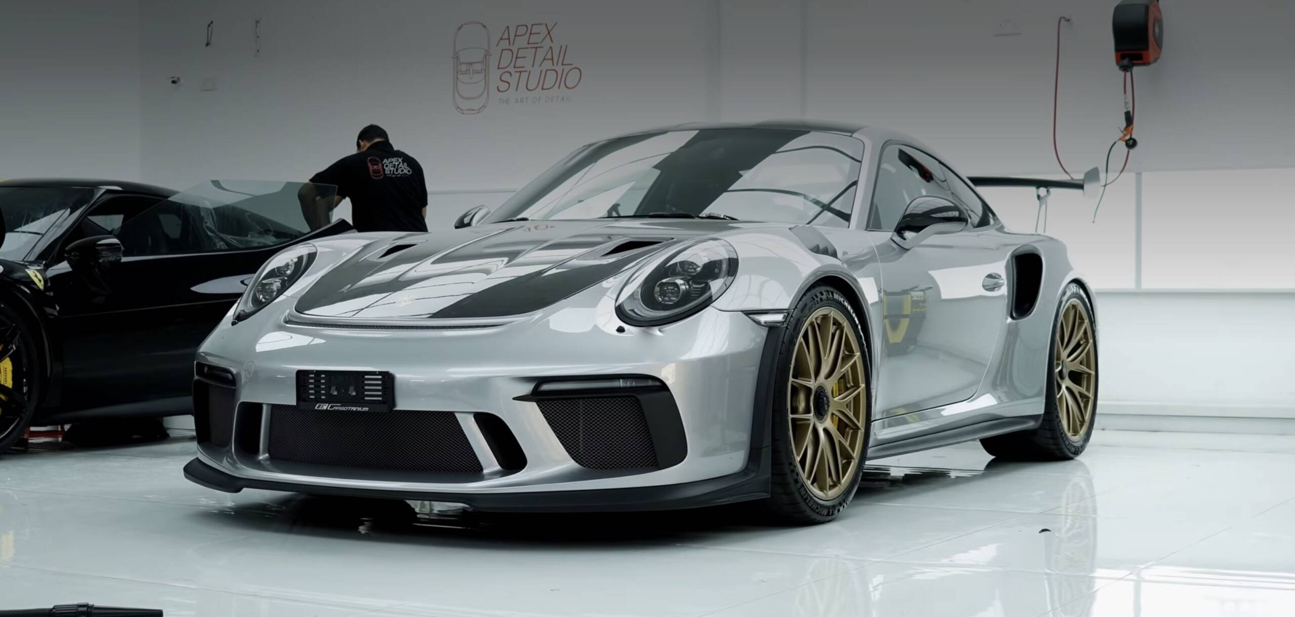 Porsche 911 GT3 RS with XPEL paint protection film at Apex Detail Studio, Dubai