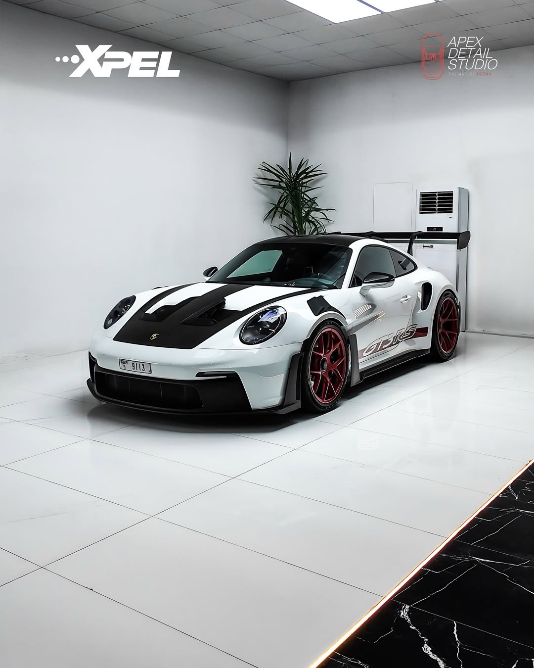 Precision meets protection.This Porsche 911 GT3 RS now wears XPEL Paint Protection Film, preserv at Apex Detail Studio Dubai