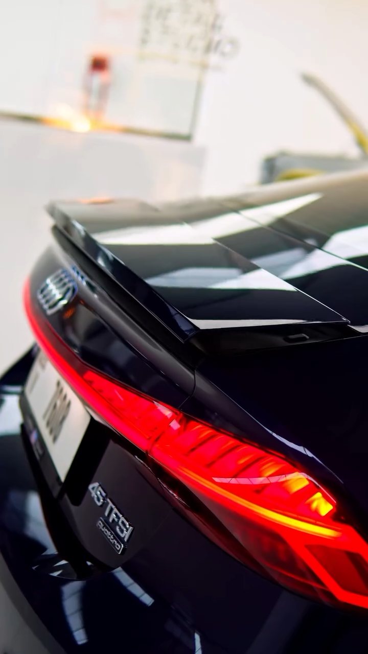 Audi A7 rear spoiler and tail light gloss at Apex Detail Studio