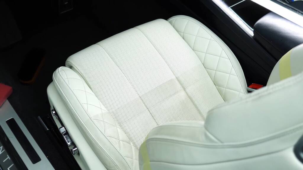 Bentley Continental GT seat bolster during interior detailing