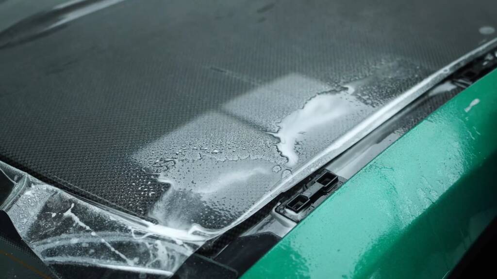 PPF laid over the carbon roof of a BMW M3 Competition