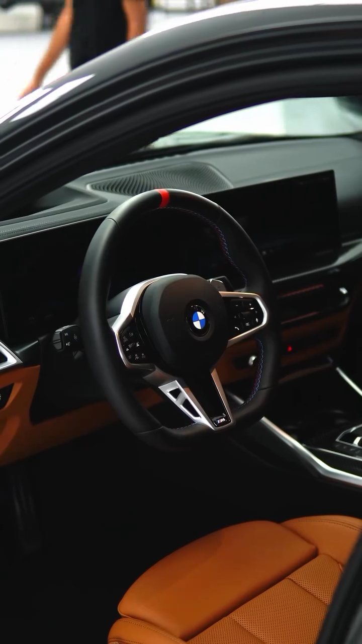 BMW M340i cabin with tan leather at Apex Detail Studio Dubai