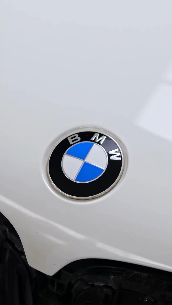 BMW X5 badge on the original white paint before colour PPF at Apex Detail Studio Dubai