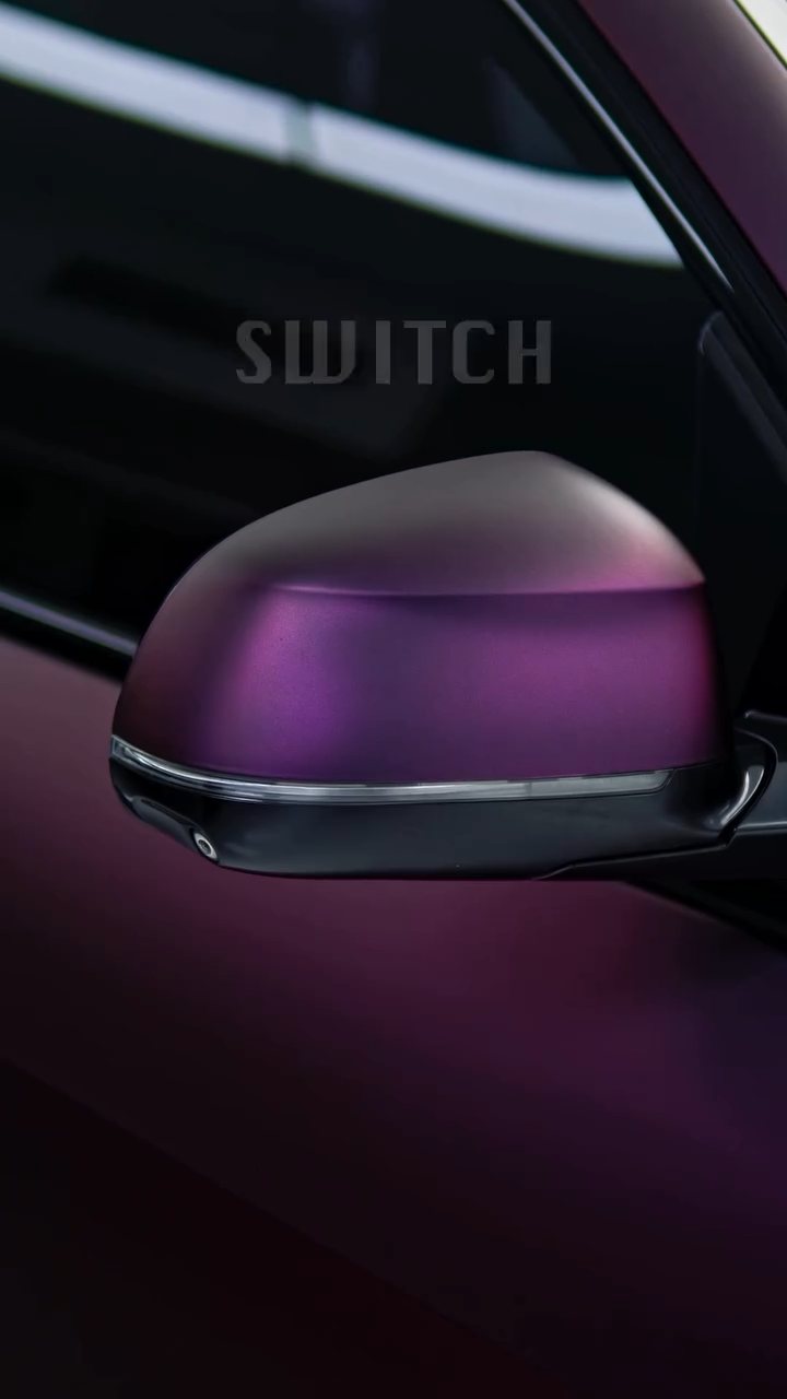 BMW X5 mirror in purple colour PPF in Dubai