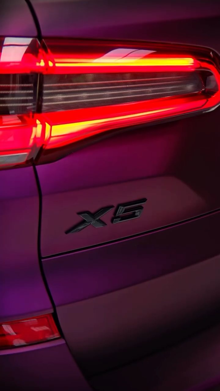 BMW X5 tail light and badge after purple colour PPF at Apex Detail Studio