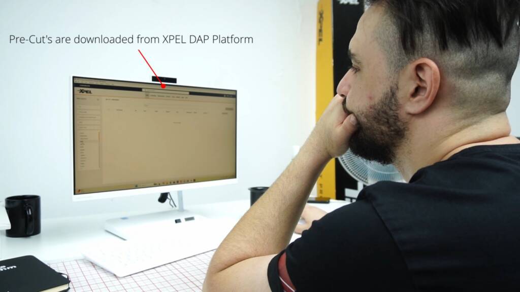 2024 BMW X6 M Competition DAP precut premium pattern on screen at Apex Detail Studio Dubai