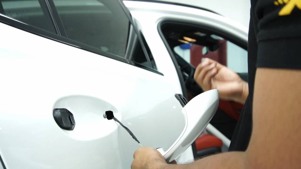 2024 BMW X6 M Competition rear quarter prep before matte PPF at Apex Detail Studio Dubai