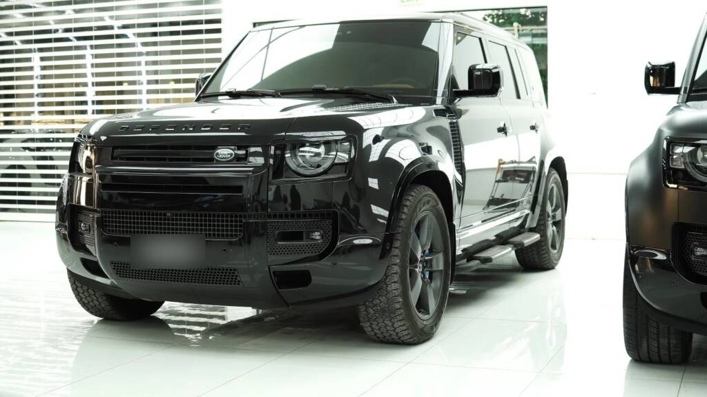 Satin Land Rover Defender 110 Carpathian Edition conversion at Apex Detail Studio Dubai