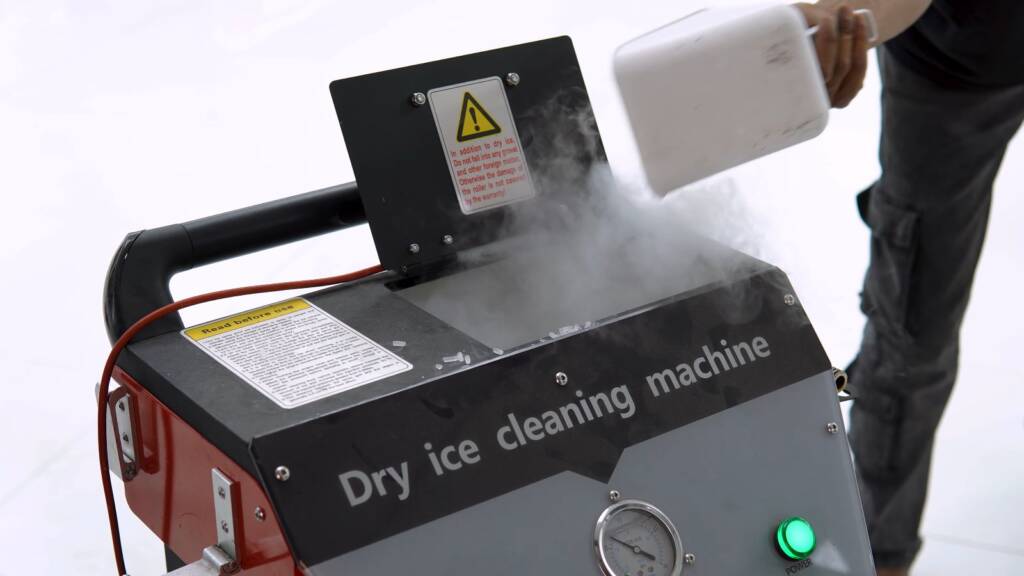 Dry ice cleaning machine at Apex Detail Studio Dubai used on a Porsche 930 Turbo