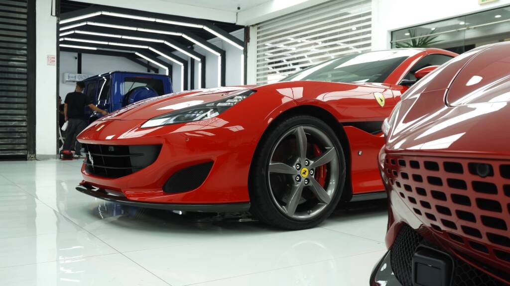 Ferrari Portofino side after PPF replacement