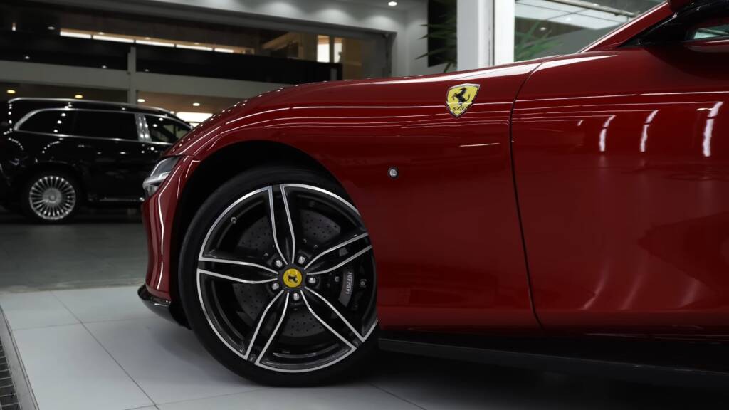 Ferrari Roma Spider side and wheel after PPF