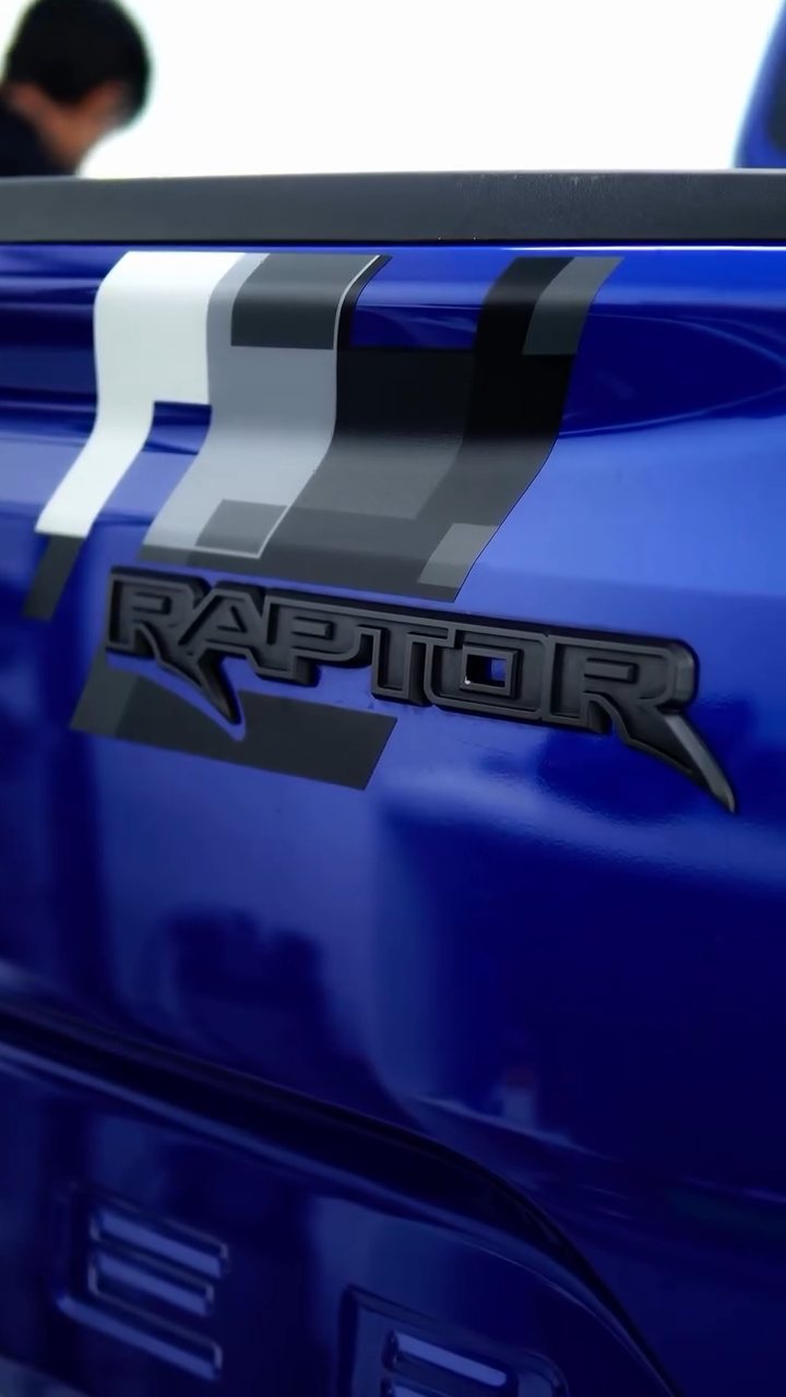 Raptor decal on the bed side under matte PPF in Dubai