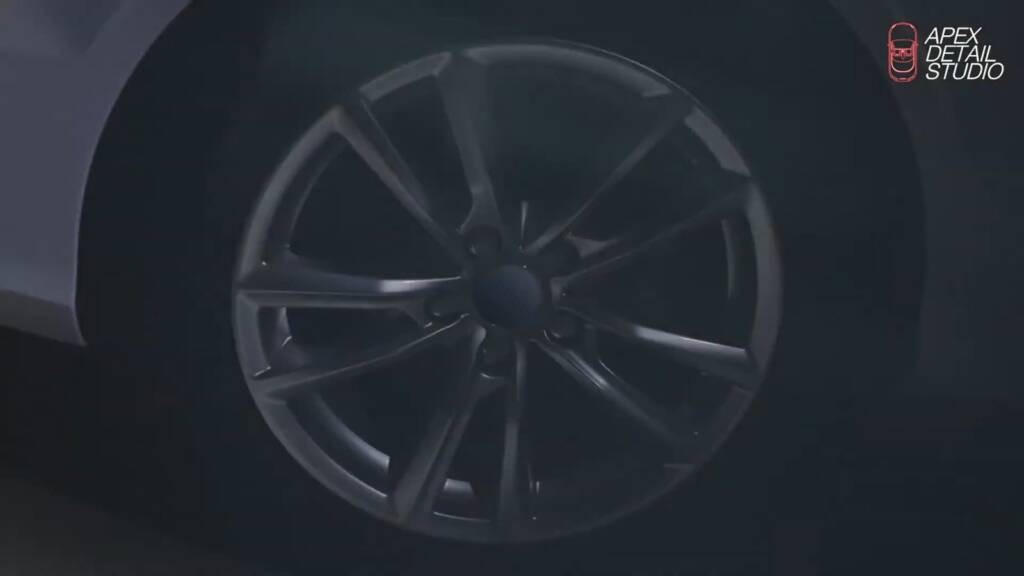 Alloy wheel ready for Gtechniq C5 Wheel Armour coating at Apex Detail Studio Dubai