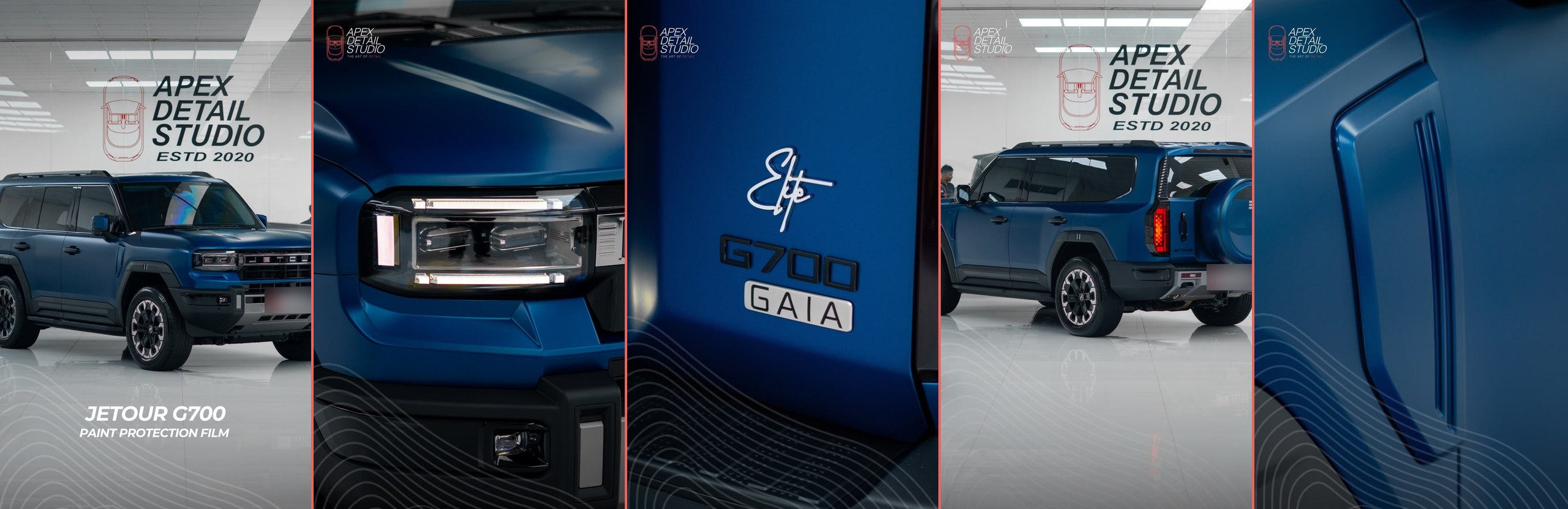Jetour G700 Matte PPF in Dubai: Blue G700 GAIA Turned Satin