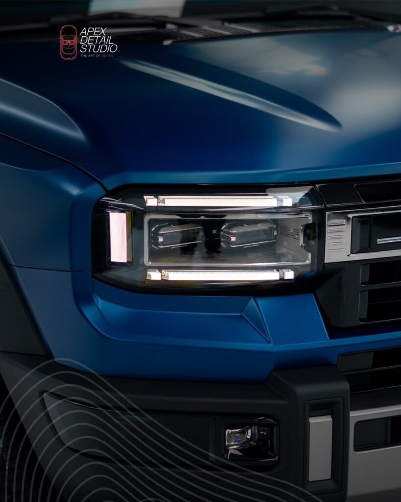 Jetour G700 matte PPF headlight and bonnet edge, Apex Detail Studio Dubai