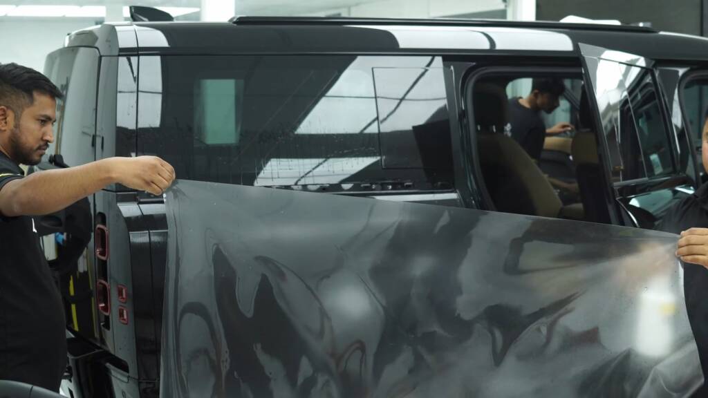 Fitting a large PPF panel to a Land Rover Defender 130 side
