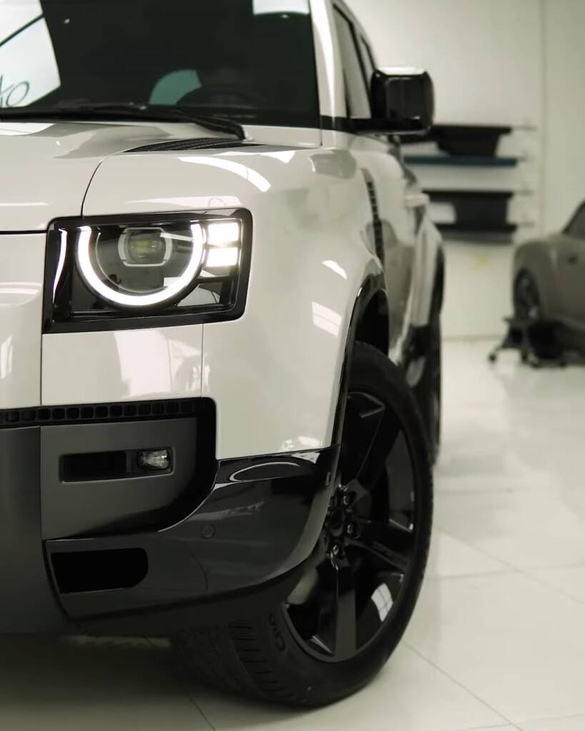 2026 Land Rover Defender with full window tint at Apex Detail Studio Dubai