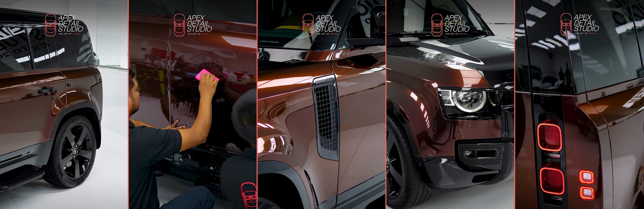Land Rover Defender Color Change PPF in Dubai: Black to Sedona Red Colour PPF