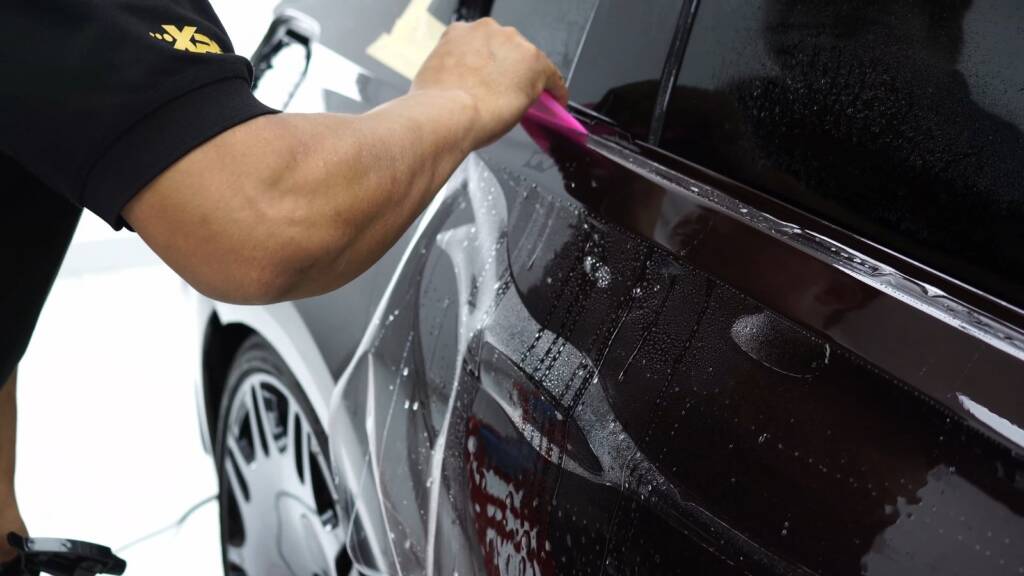 Extending PPF onto Brabus carbon fibre on a Maybach S680
