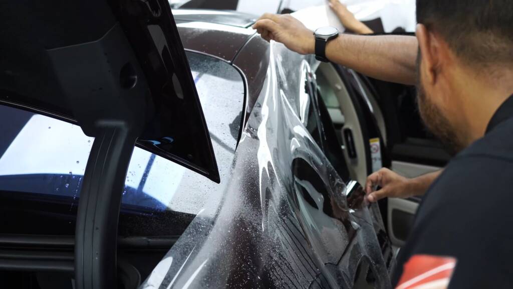 Fitting premium precut PPF to a Maybach S680 door