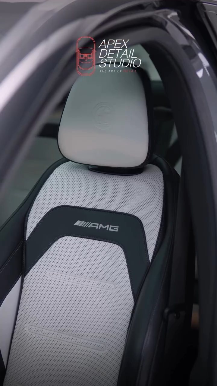 Mercedes-AMG E53 AMG seat after interior ceramic coating at Apex Detail Studio
