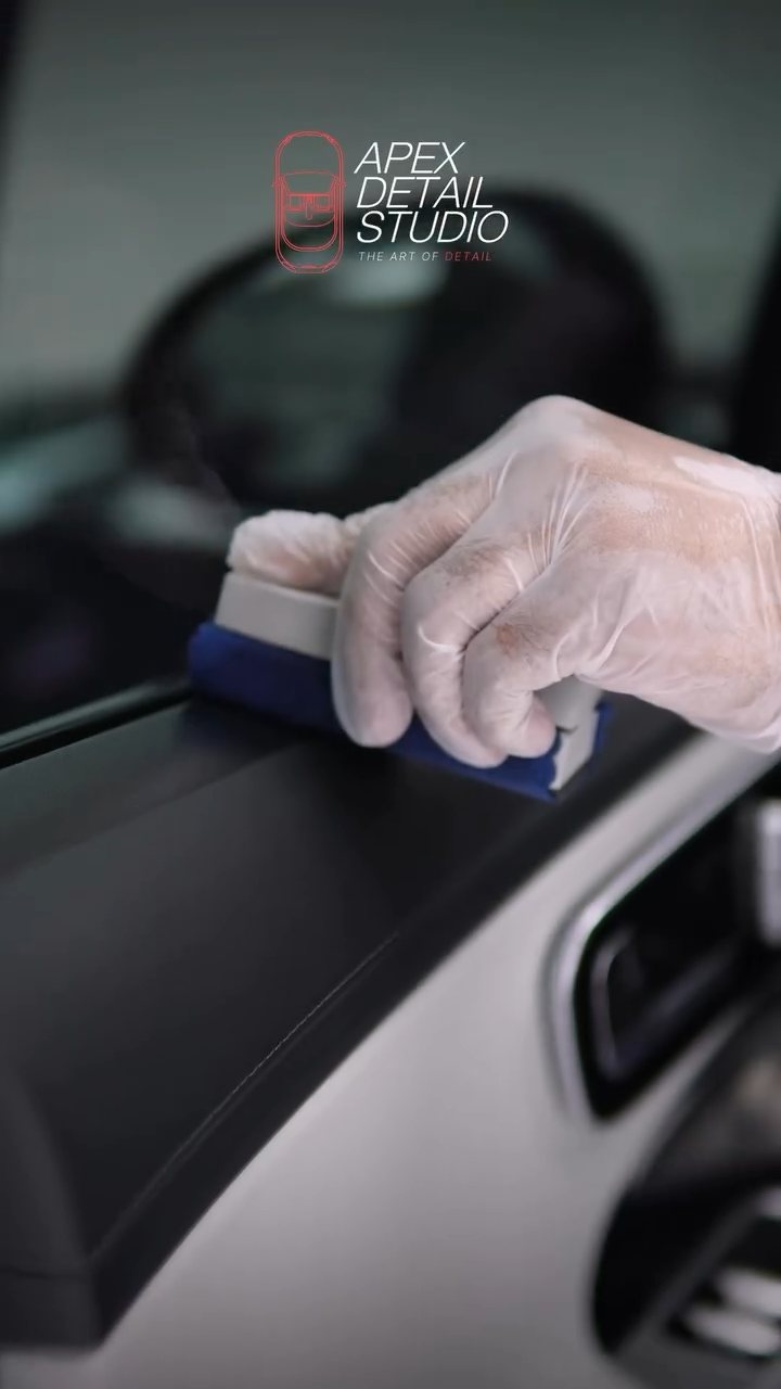 Coating applied to the Mercedes-AMG E53 dashboard trim in Dubai