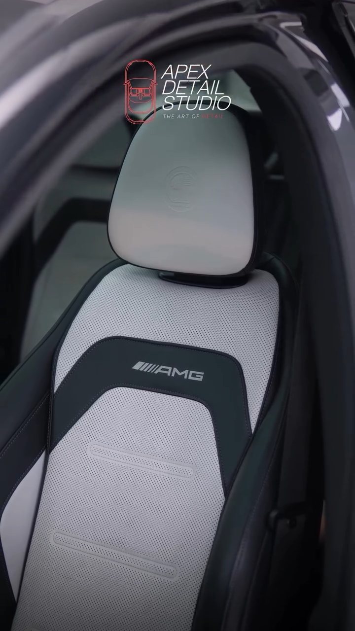 Mercedes-AMG E53 front seat side view after coating in Dubai