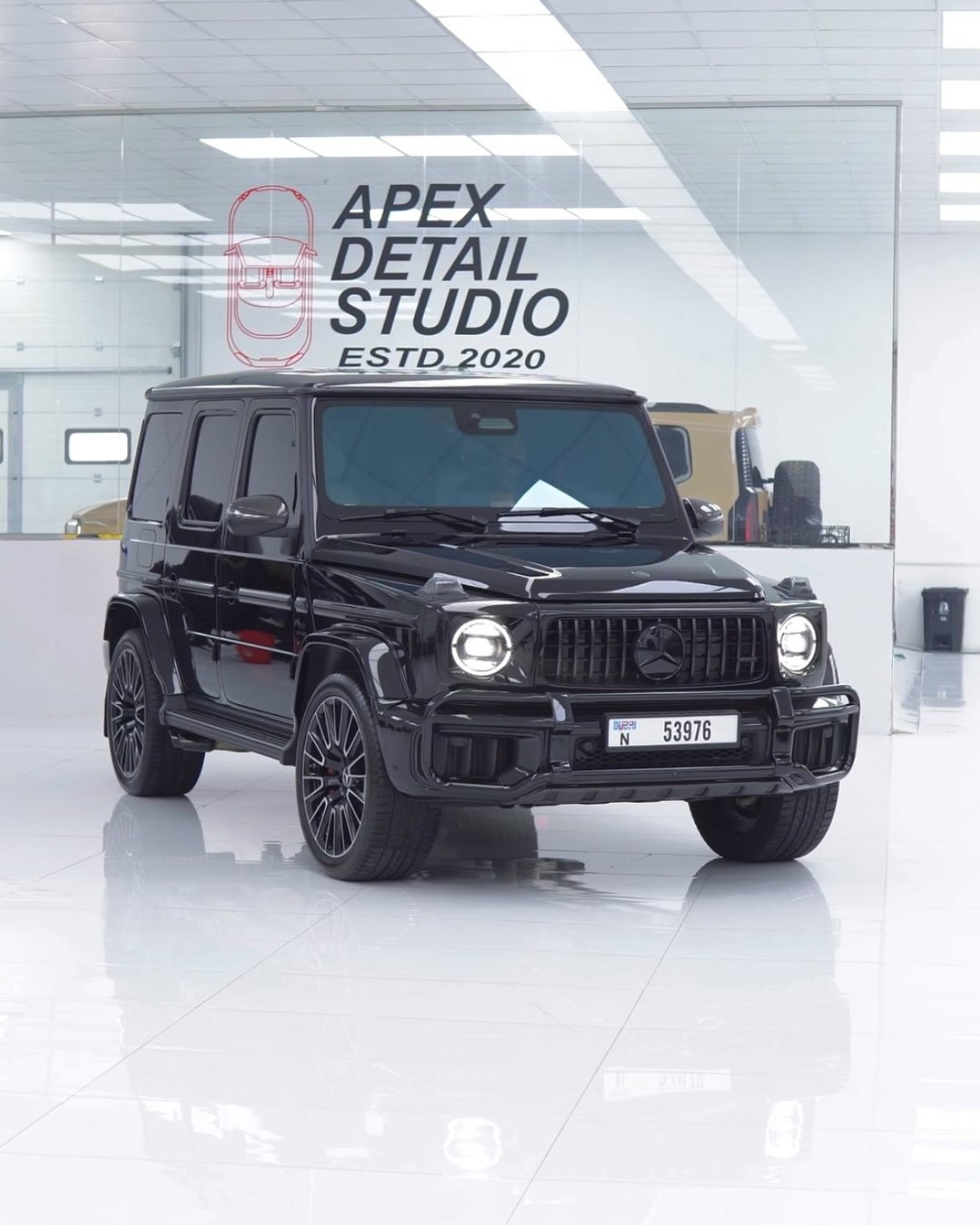 Mercedes-AMG G63, black, full body PPF and premium window tint for heat rejection and privacy, at Apex Detail Studio in Dubai