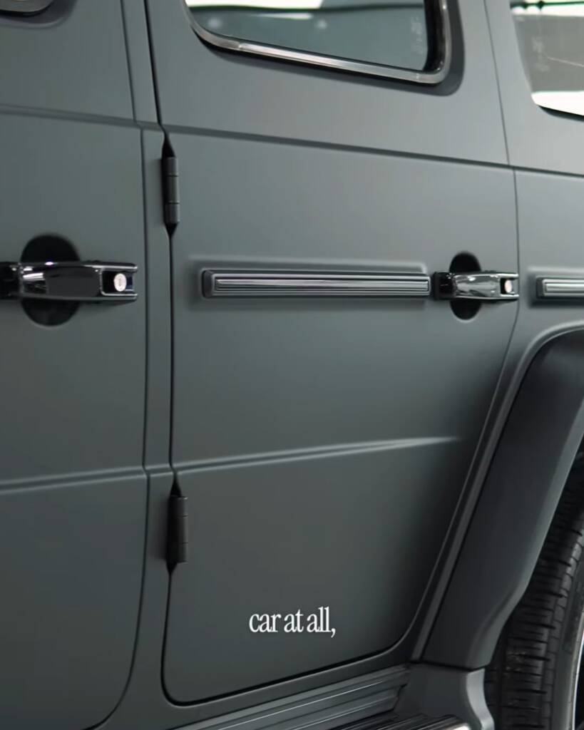 Mercedes-AMG G63 doors in satin black with black painted handles, Apex Dubai