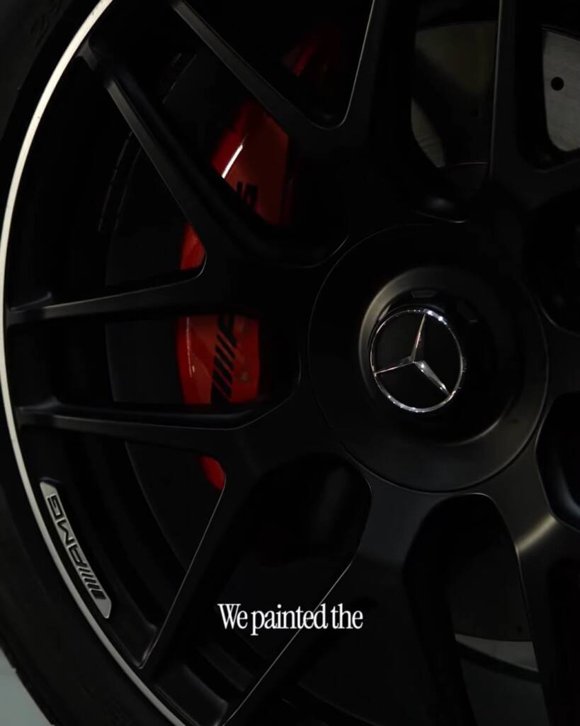Mercedes-AMG G63 rim close up after CNC repair and paint at Apex Dubai