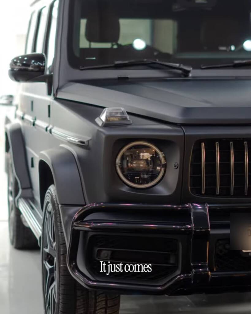Mercedes-AMG G63 after colour change from white to satin black at Apex Detail Studio Dubai