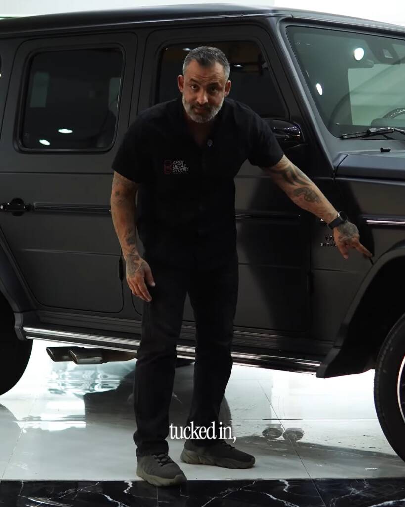 Mercedes-AMG G63 in satin black during the walkround at Apex Detail Studio