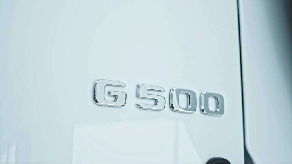 Mercedes G500 badge under premium paint protection film