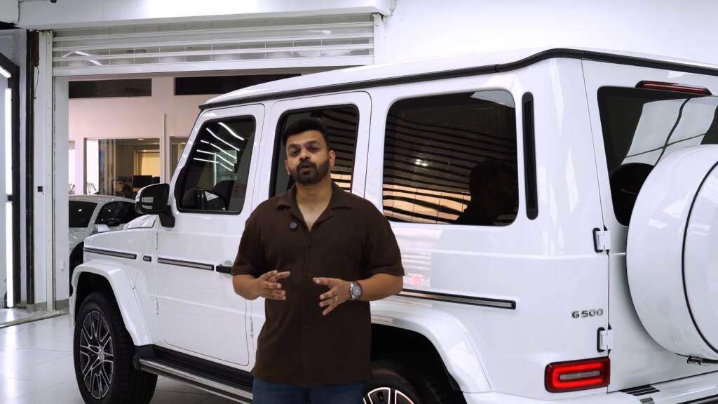 White Mercedes G500 side profile after full premium PPF