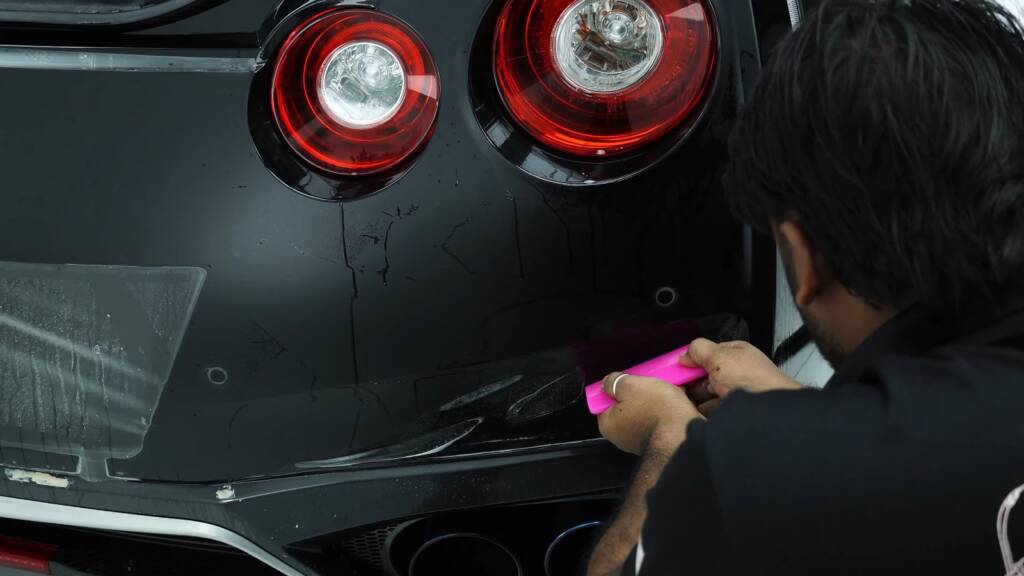 Fitting PPF on a Nissan GTR rear bumper
