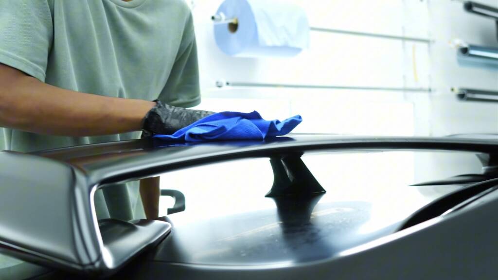 Wiping a Nissan GTR spoiler after stealth PPF