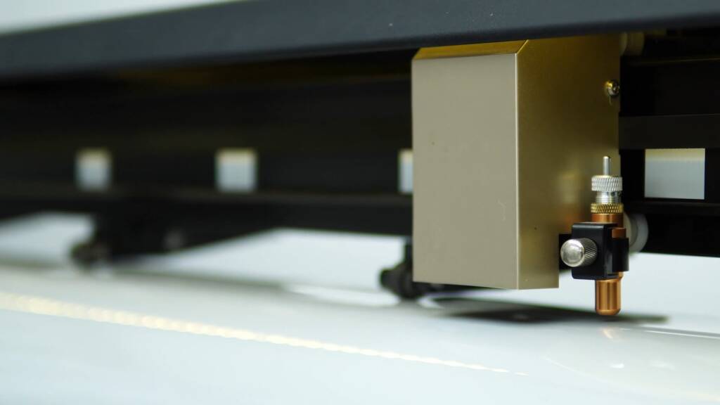Plotter cutting premium PPF patterns for a Nissan Patrol Nismo