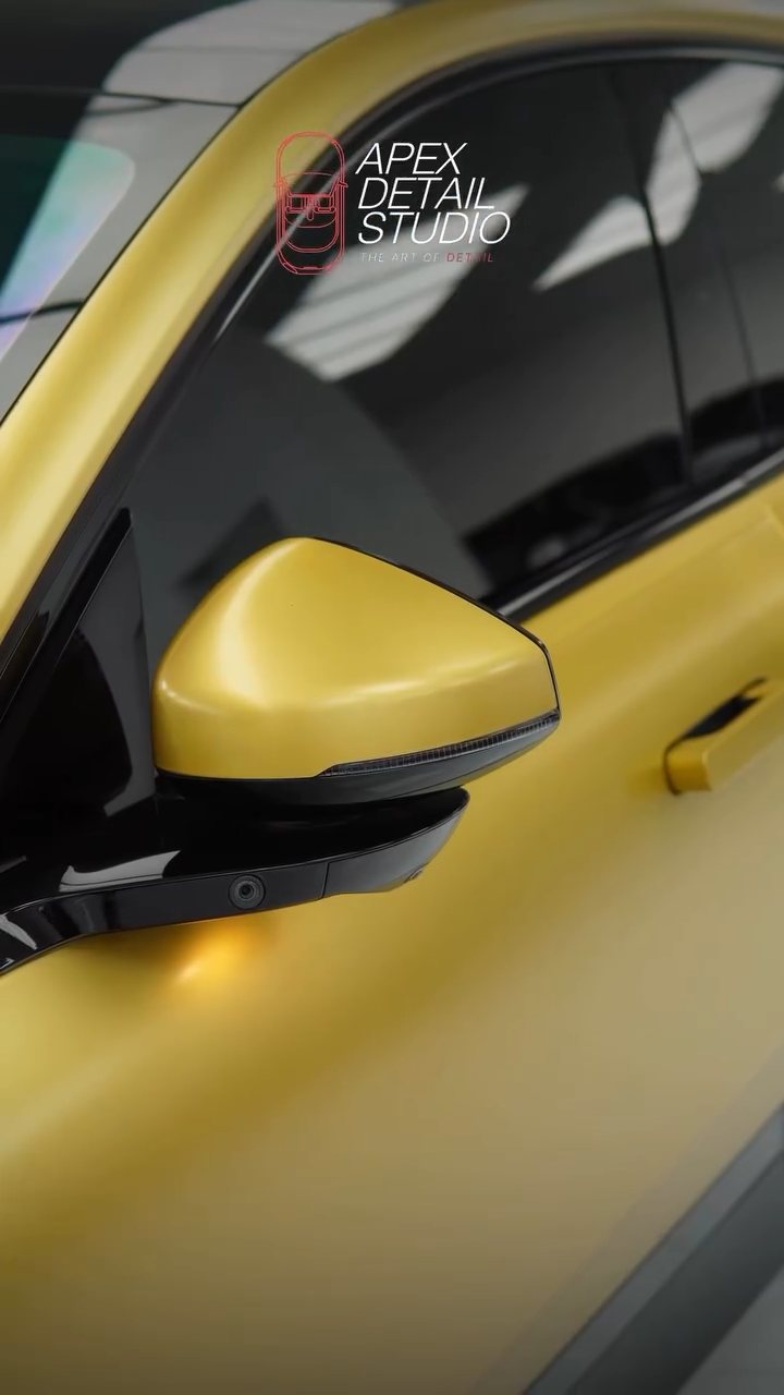 Polestar 4 mirror and door after matte PPF in Dubai