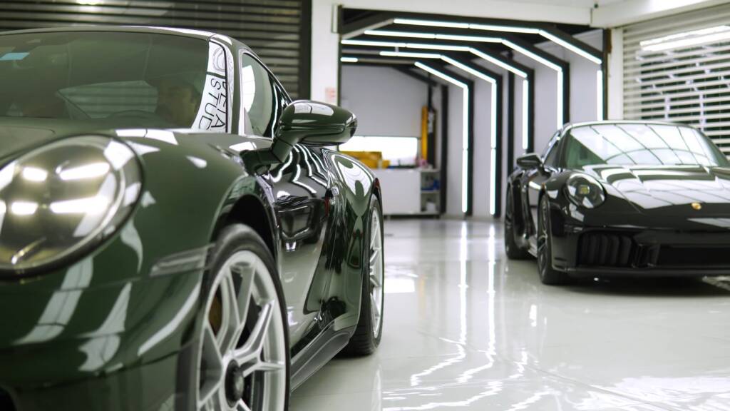 Green Porsche 911 GT3 Touring finished with full body PPF at Apex Detail Studio Dubai