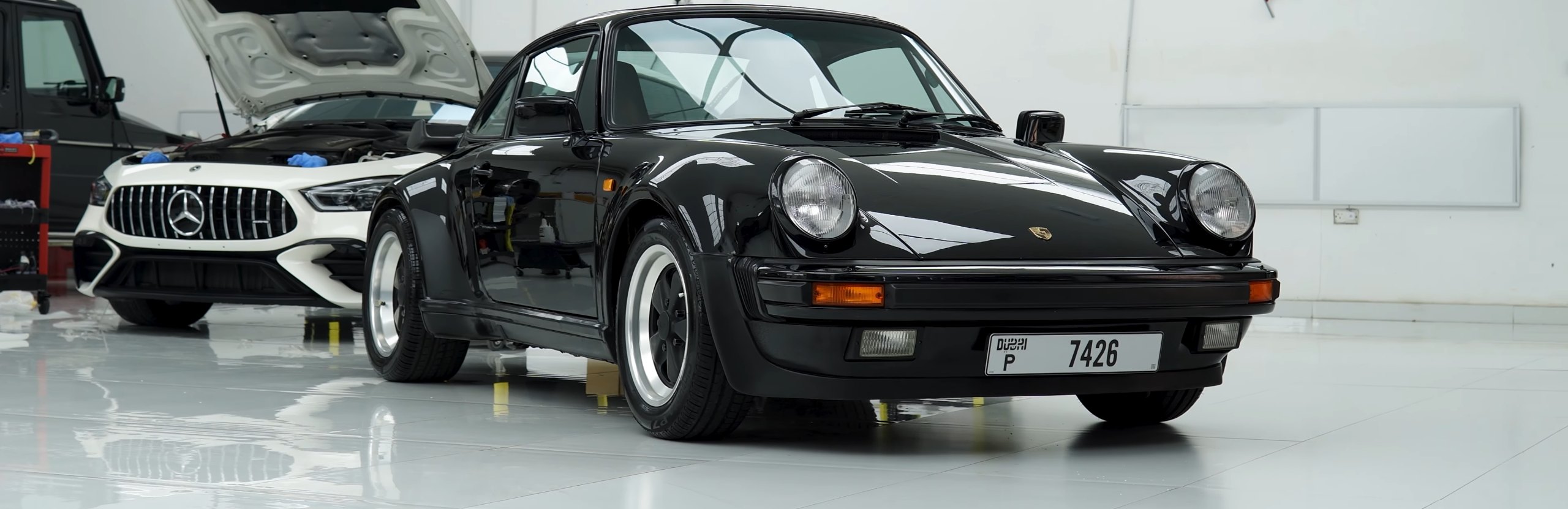Classic Porsche 930 Turbo Dry Ice Detailing in Dubai: Underbody and Brakes Deep Clean
