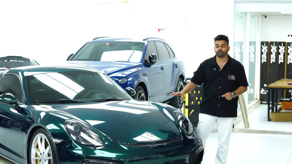 Walkround of a Porsche Cayman GT4 full colour change in Dubai