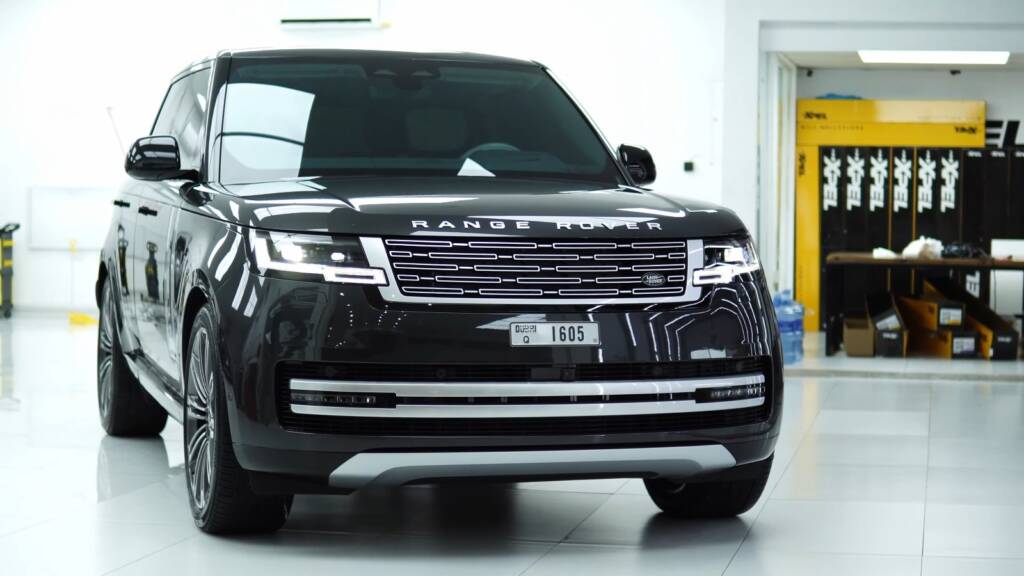Dark grey Range Rover Autobiography front after XPEL PPF