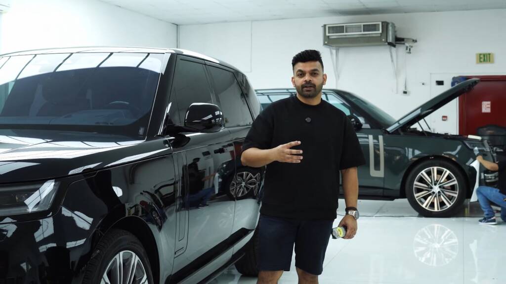Explaining hand-cut PPF damage on a Range Rover