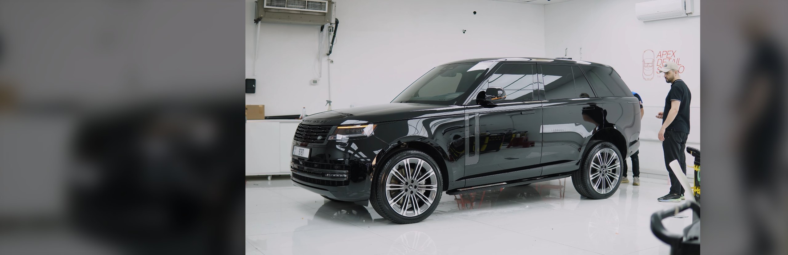 Range Rover White to Gloss Black Colour PPF in Dubai