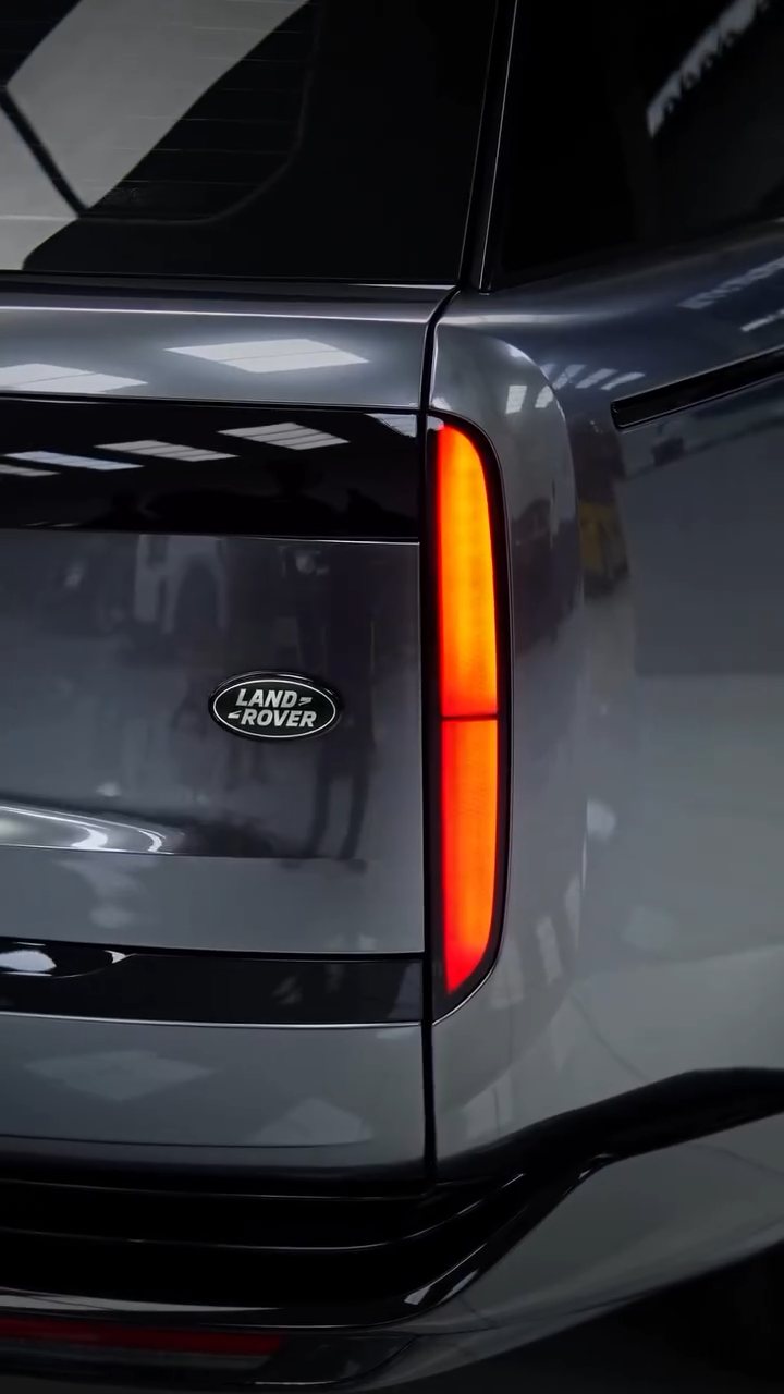 Range Rover tail light and badge after grey colour PPF at Apex Detail Studio Dubai