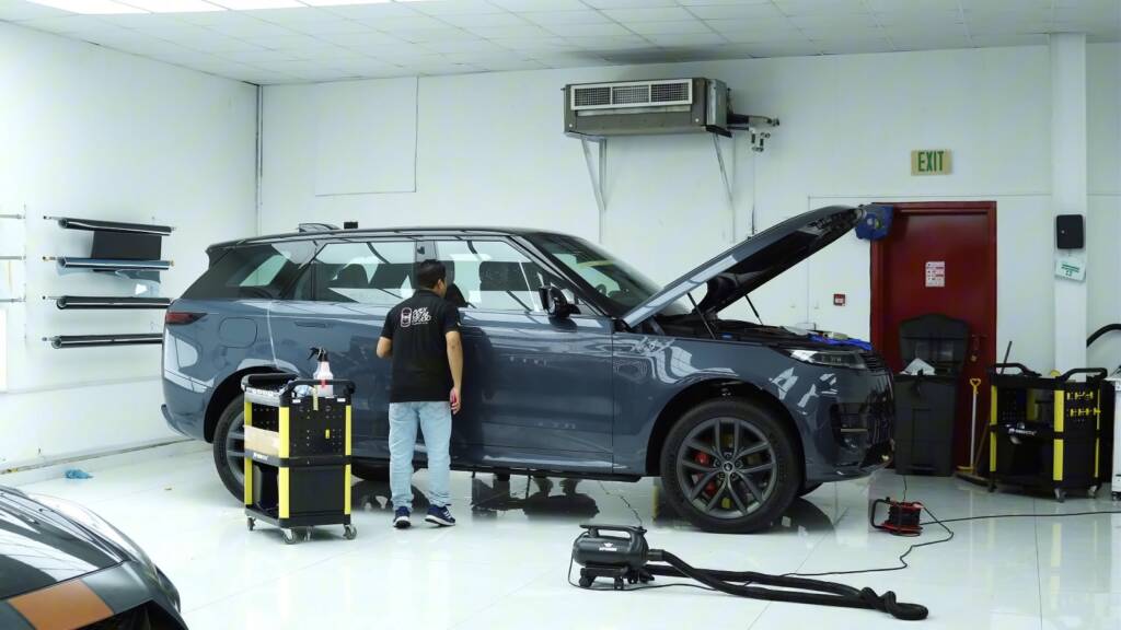 2025 Range Rover Sport in the Apex PPF bay in Dubai